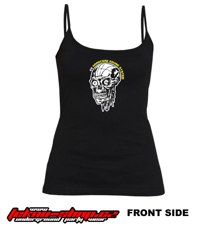 TEKNOSHOP System Skull tekno tílko s potiskem dámské XL černé