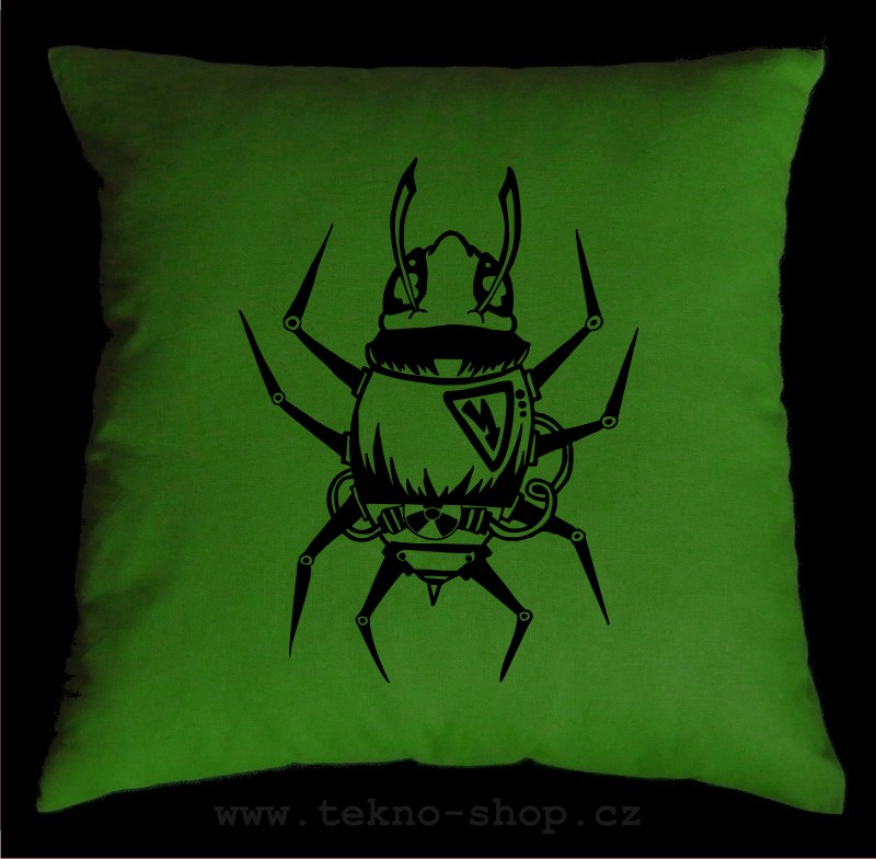 TEKNOSHOP Cyber Spider tekno polštářek s potiskem oranžový
