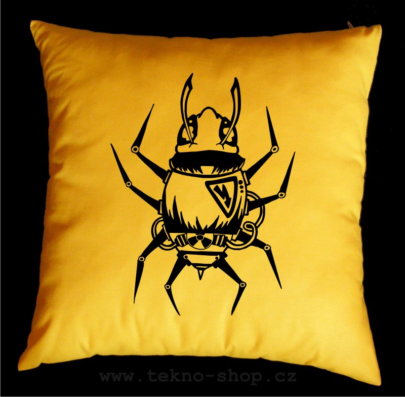 TEKNOSHOP Cyber Spider tekno polštářek s potiskem oranžový