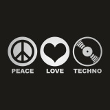 TEKNOSHOP PEACE LOVE TECHNO tekno tílko s potiskem dámské