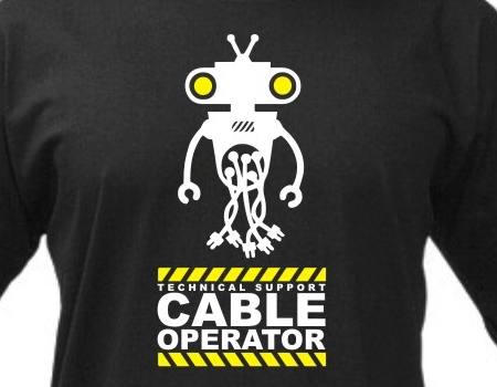 TEKNOSHOP Cable Operator tekno tričko s potiskem pánské
