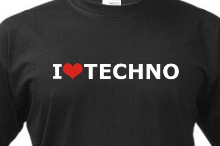TEKNOSHOP I Love Techno tekno tričko s potiskem pánské