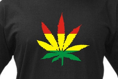 TEKNOSHOP Rasta list dnb tričko s potiskem pánské