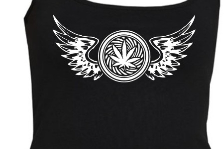 TEKNOSHOP Wings Green tekno tílko s potiskem dámské