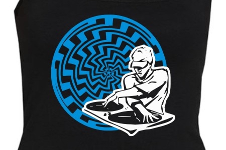 TEKNOSHOP Magic Dj BLUE tekno tílko s potiskem dámské