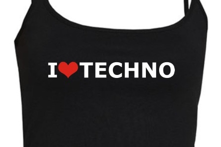 TEKNOSHOP I love Techno tekno tílko s potiskem dámské