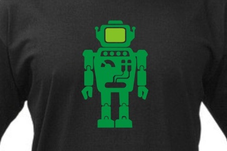 TEKNOSHOP Green Robot tekno tričko s potiskem pánské