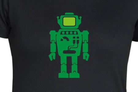 TEKNOSHOP Green Robot tekno tričko s potiskem dámské