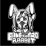 TEKNOSHOP Electro Rabbit tekno mikina na zip s kapucí s potiskem