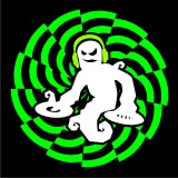 TEKNOSHOP Cyber Ghost tekno mikina na zip s kapucí s potiskem