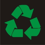 TEKNOSHOP Recyklace tekno polštářek s potiskem černý