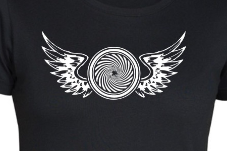 TEKNOSHOP Wings Spiral tekno tričko s potiskem dámské