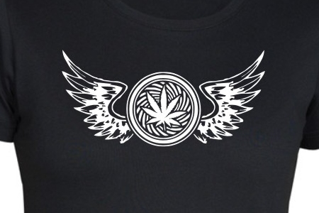 TEKNOSHOP Wings Green tekno tričko s potiskem dámské
