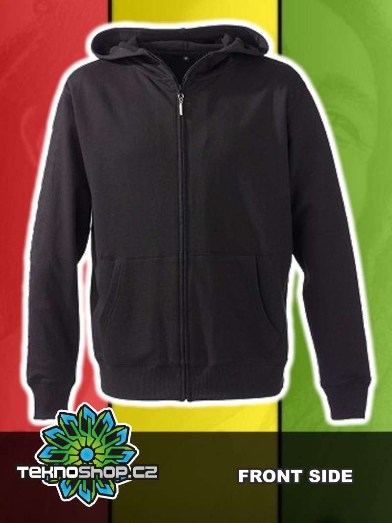 TEKNOSHOP I Like Flowers dnb mikina na zip s kapucí s potiskem M černá