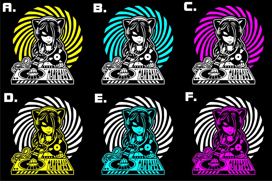 TEKNOSHOP Spiral Cat Dj tekno tričko s potiskem dámské