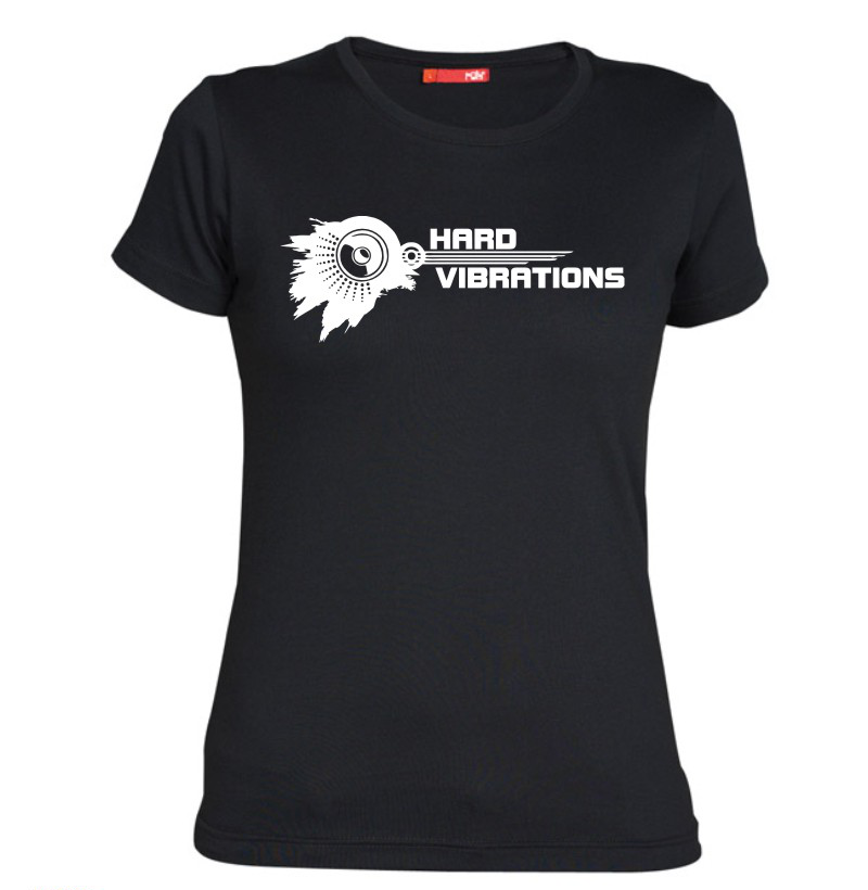 TEKNOSHOP Hard Vibrations tekno tričko s potiskem dámské M modré