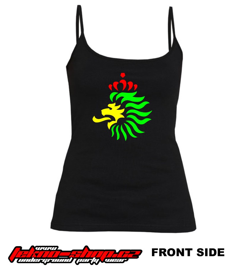 TEKNOSHOP RASTA LION HEAD dnb tílko s potiskem dámské XL černé